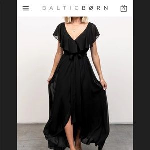 Baltic Born Katya Ruffle Maxi Dress, black, size M